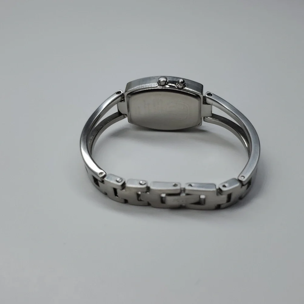 Vintage Fossil Watch ES9768 Big Tic Silver Metal Wristband
